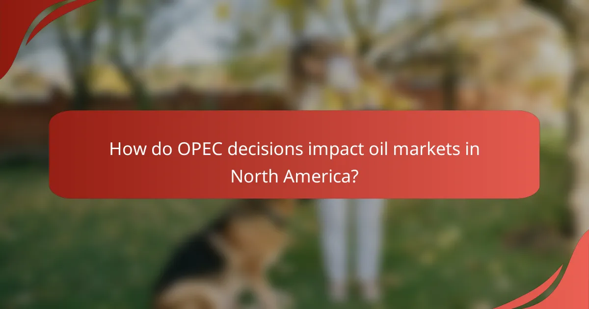 How do OPEC decisions impact oil markets in North America?