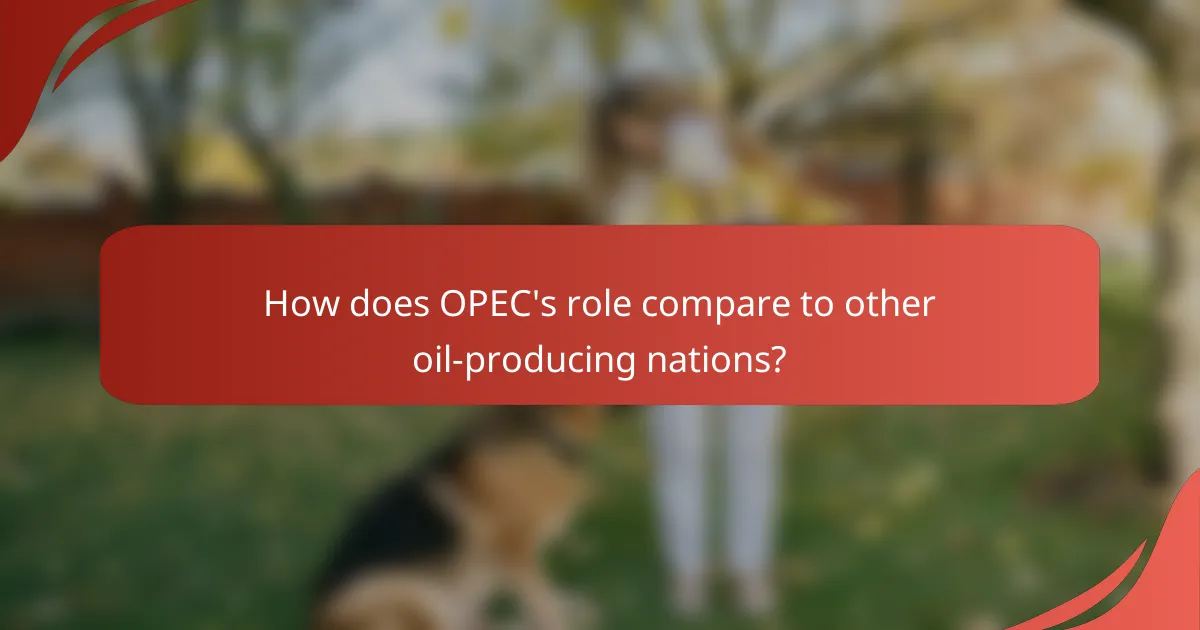 How does OPEC's role compare to other oil-producing nations?