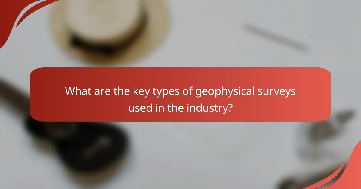 What are the key types of geophysical surveys used in the industry?