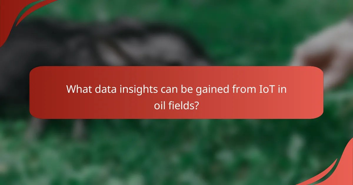 What data insights can be gained from IoT in oil fields?
