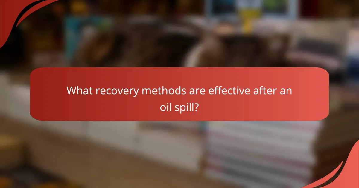 What recovery methods are effective after an oil spill?