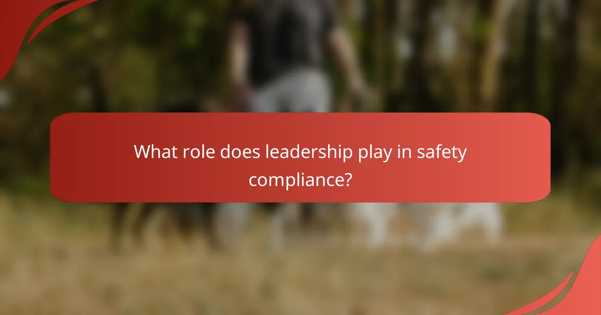 What role does leadership play in safety compliance?